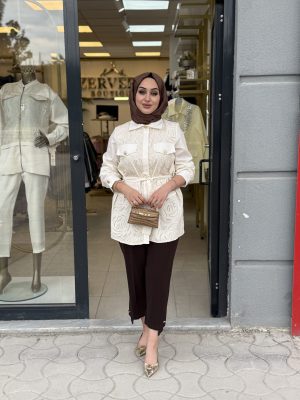Selinada Güpür Gömlek - 4305